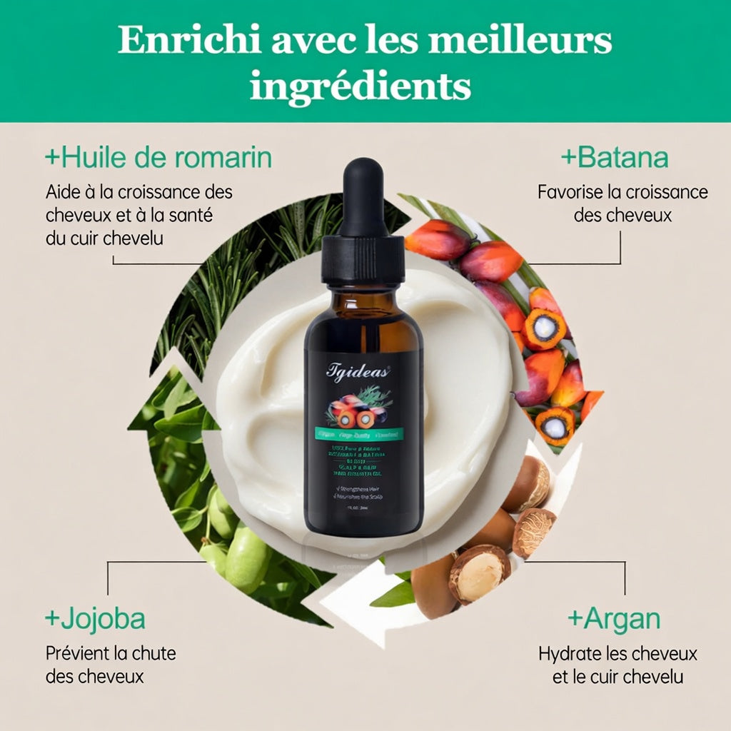 Tgideas® Batana & Rosemary Hair Oil: Anti-Shedding & Growth Treatment